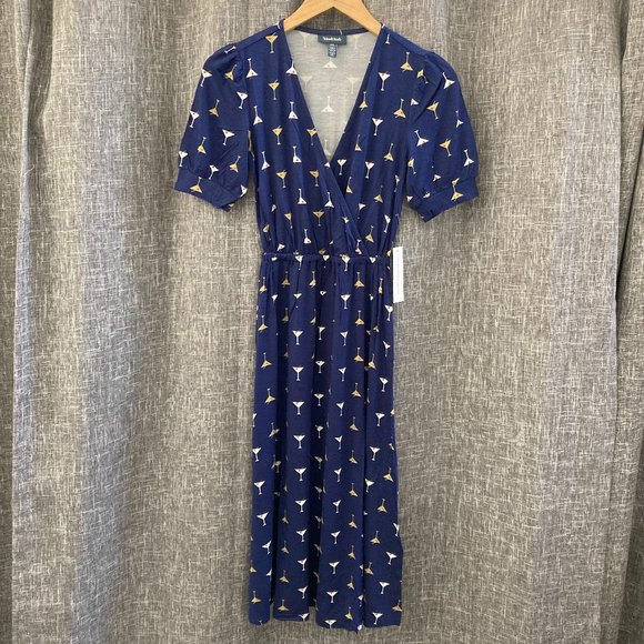 Modcloth Dresses & Skirts - ModCloth, Martini Glass Midi Dress, Navy, XS, NWT
